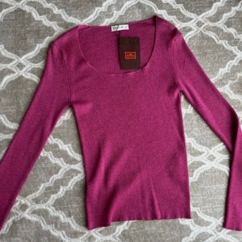 NWT $995 MSPR ETRO Metallic Knit Sweater top size SMALL